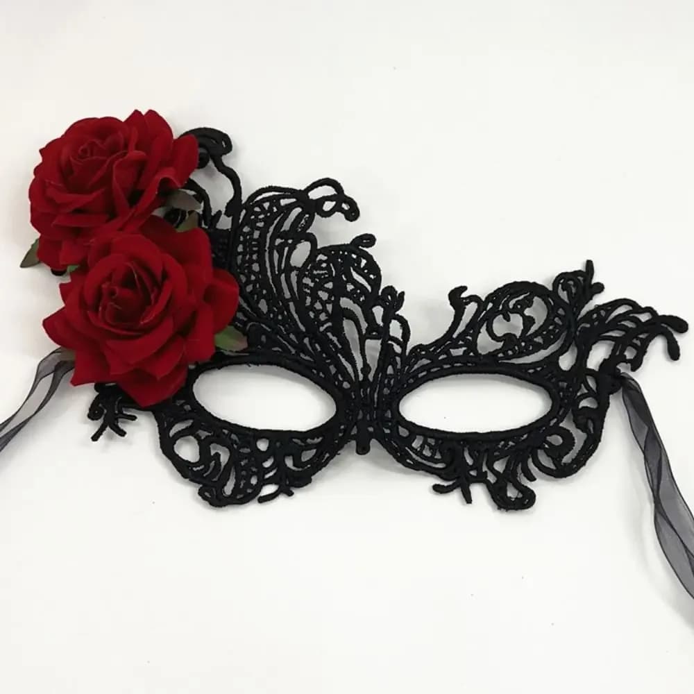 Nuova maschera rosa in pizzo placcato oro Maschera per travestimento addensata per feste cosplay Palla per trucco di Halloween Mezza faccia Maschera per occhi sexy e divertente