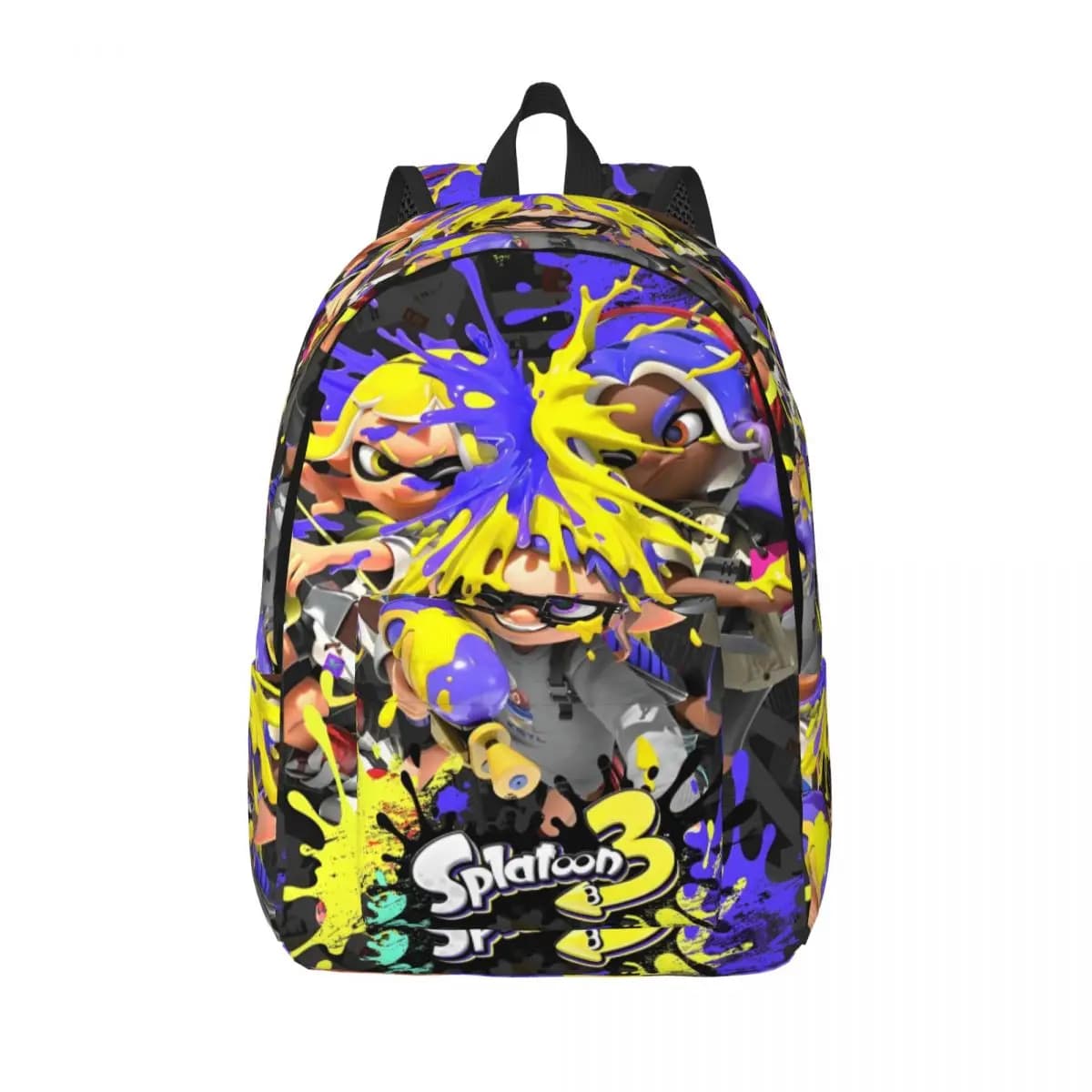 SPLATOON 3 Zaino per studenti delle scuole medie e superiori Inkling Videogiochi Bookbag Uomo Donna Zaino in tela con tasca