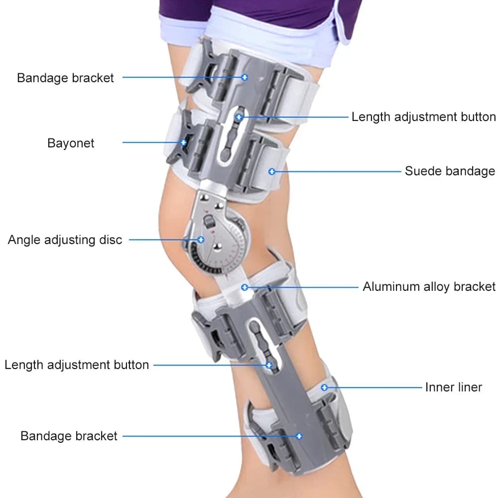 Set di Tendini Ortopedici Personalizzabili con Cerniera - Immobilizzatore e Stabilizzatore Post-Operatorio ROM per Recupero da Lesioni - Regolabile