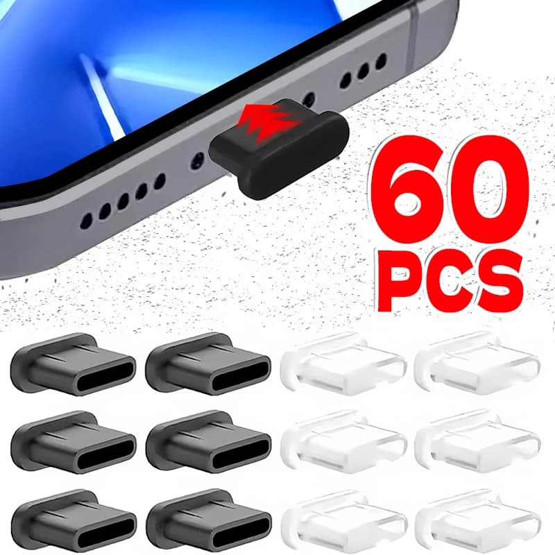 Tappi antipolvere di tipo C Copri tappo tappo protezione porta di ricarica in silicone per Samsung IPhone Xiaomi OPPO Huawei Tappo antipolvere USB C