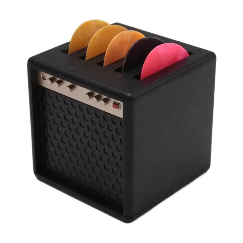AA90-Mini Portaplettro per Chitarra con 5 Pezzi - Ukulele, per Espositore per Amplificatore di Chitarra, Regalo Ideale per gli Amanti della Musica