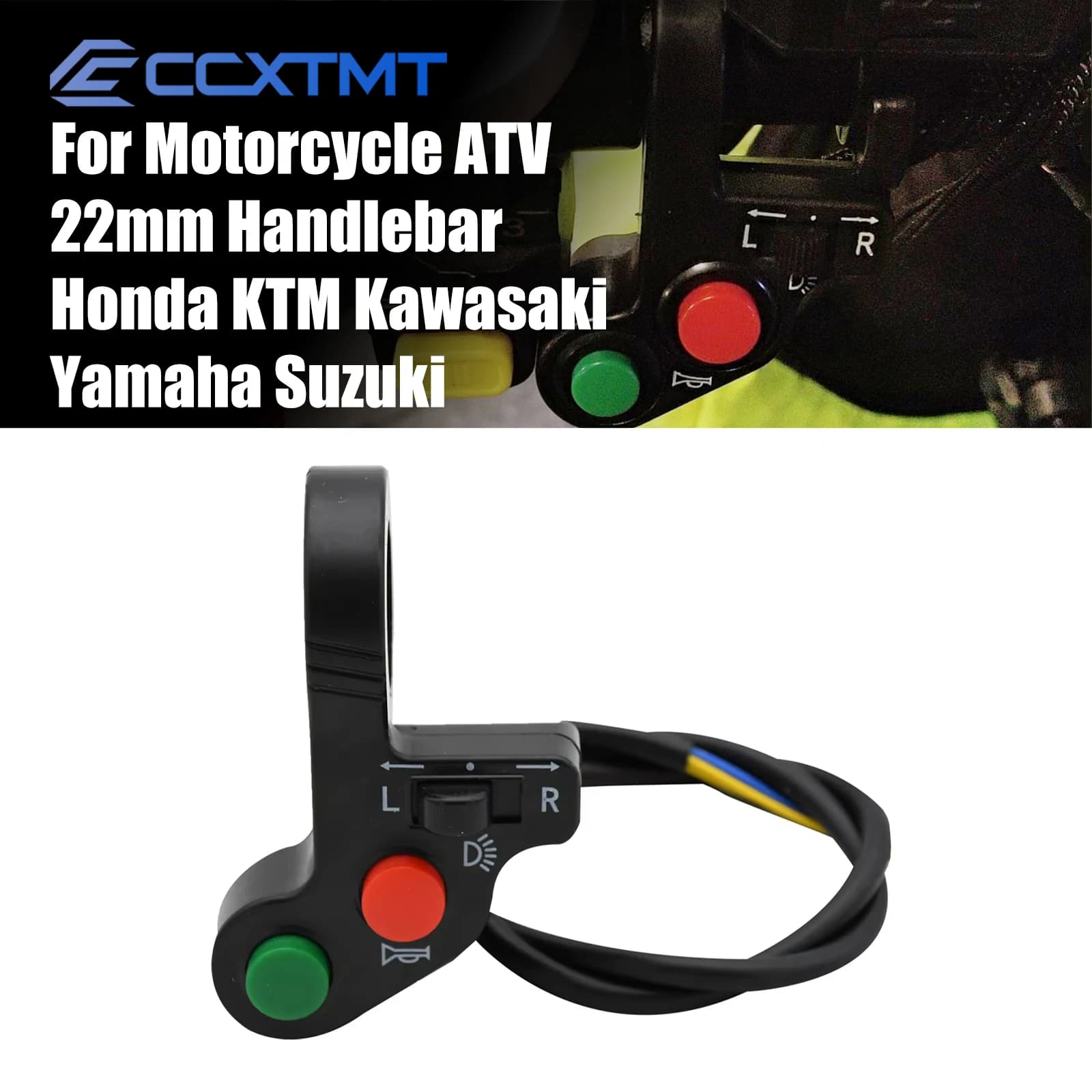 Moto Bike Scooter Interruttore Corno Indicatori di direzione Pulsante ON/OFF Interruttore della luce per KTM Kawasaki ATV Honda Yamaha 22mm Manubrio