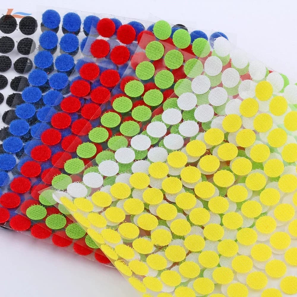 100 paia di nastri autoadesivi resistenti con punti rotondi adesivi in nylon con gancio ad anello nastro adesivo accessori per cucire artigianali 10mm 15mm
