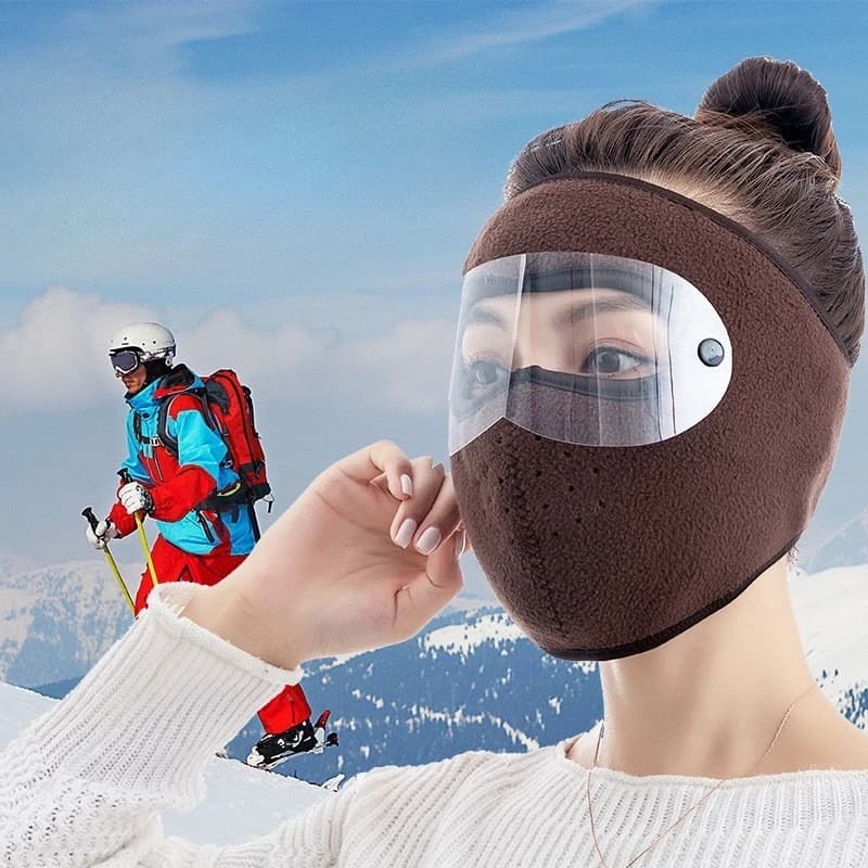 Maschera da sci con occhiali Maschera invernale calda antipolvere Bicicletta da ciclismo per uomo Donna Maschera termica per moto da esterno per climi freddi
