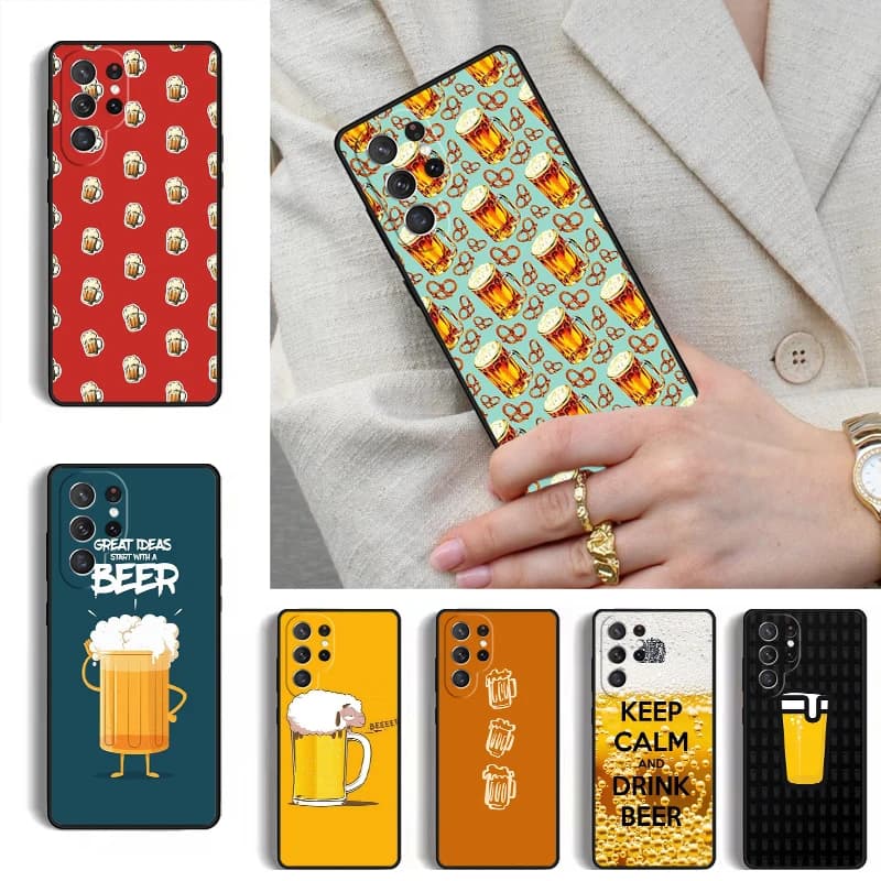 Beer Mug Beer Bubbles Phone Case for Samsung Galaxy S26 S25 Ultra S24 S23 S22 S21 Plus Note 10 Bumper Cover