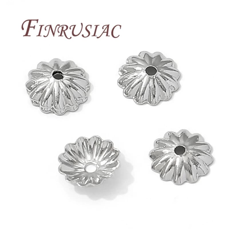 Tappi per perline distanziatrici placcati in oro 18 carati da 50 pezzi, tappi terminali per perline di fiori da 6 mm per la creazione di gioielli, separatori per accessori per braccialetti