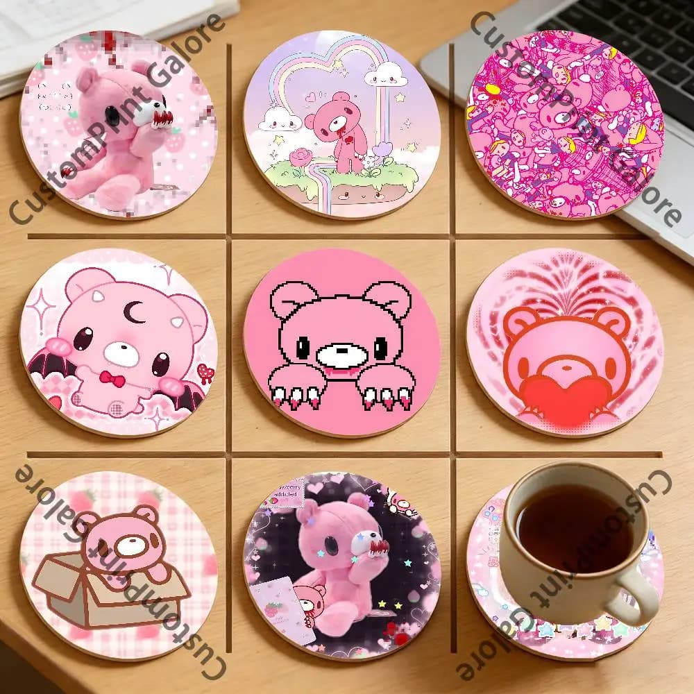 G-Gloomy B-Bear heat-resistant pine pads, lightweight and robust for all types of glasses, easy to clean