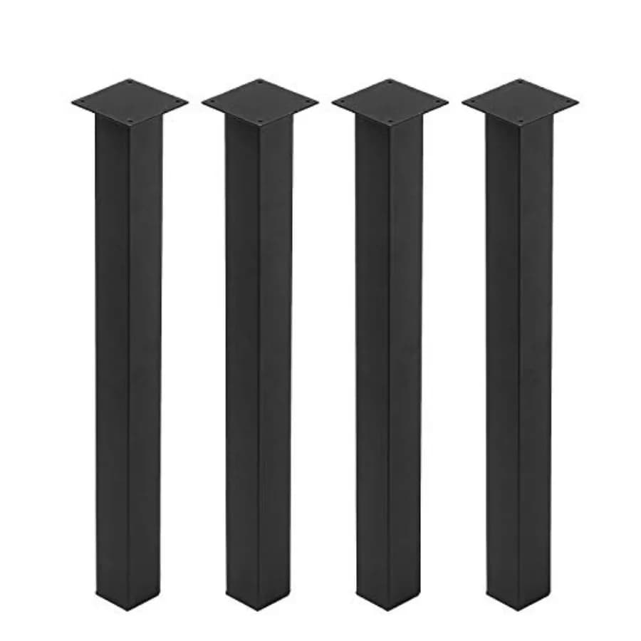 Gambe per Mobili H28, Gambe per Tavolo Rustiche Decorative, Gambe in Metallo Resistenti per Scrivania, Set di 4 Gambe Nere in Ferro per Tavolo da Pranzo Fai-da-Te