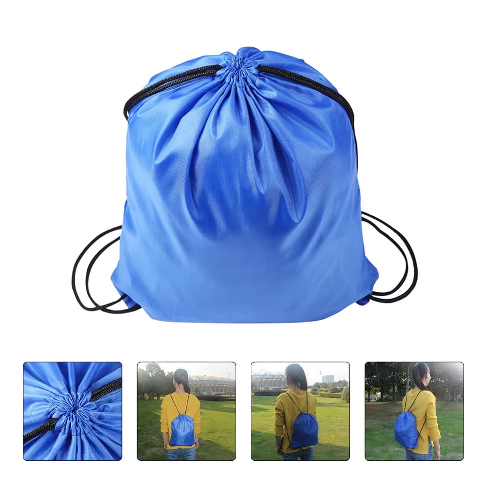 2Pcs Waterproof Drawstring Bag Design Moderate Capacity for Swimming Gym Business Trip Daily Use Shoe Towel