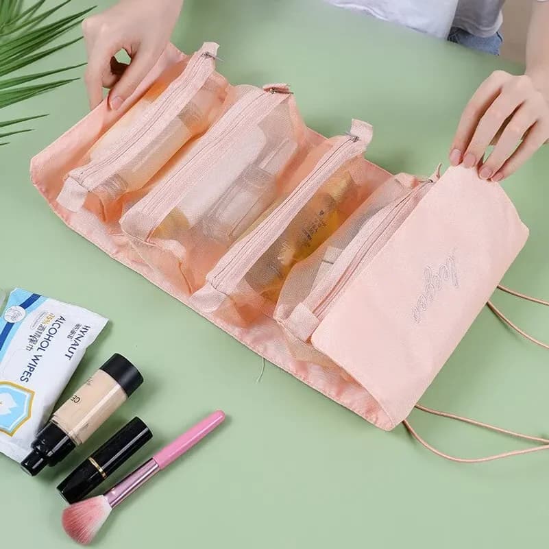 Detachable4 in One Makeup Bag Multifunctional and Minimalist Travel WOMEN'S Foldable Travel Cosmetics Storage and Washing Bag