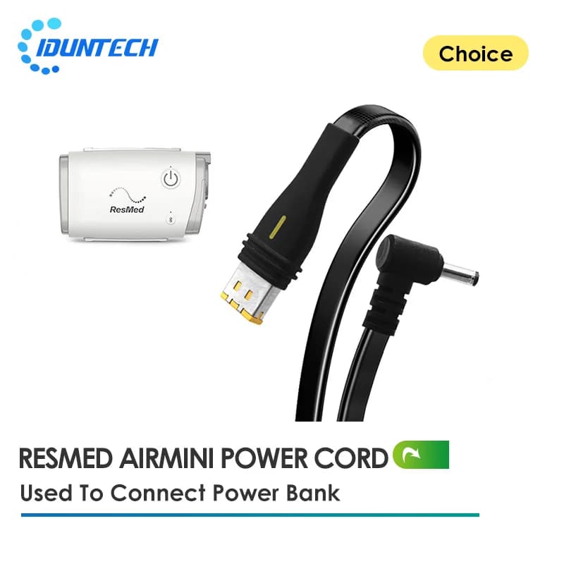 Cavo di Alimentazione DC per ResMed AirMini CPAP, Cavo di Alimentazione 24V per Batteria Esterna/Power Bank, Adattatore da Viaggio Portatile 5.5x2.1mm