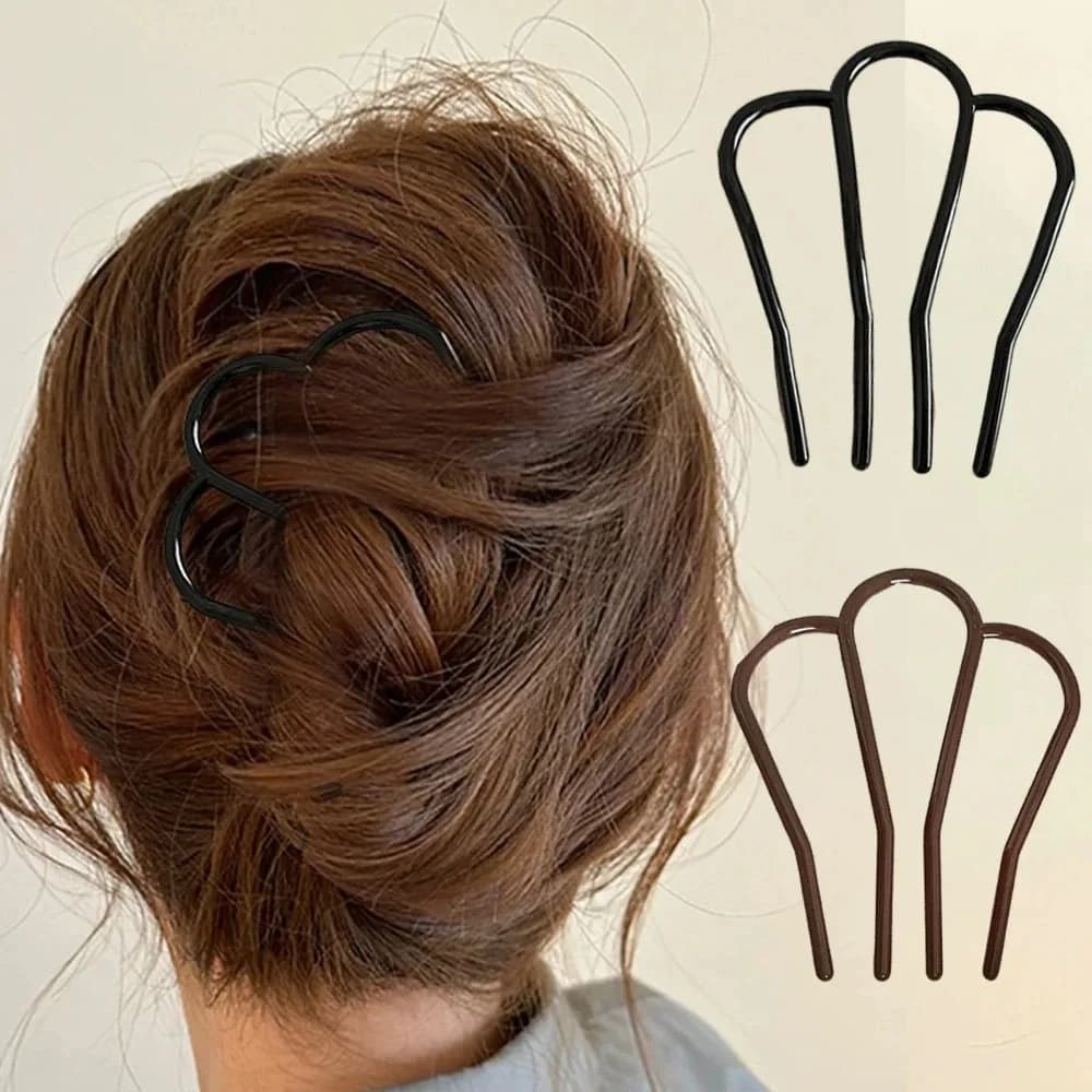 Elegant Soft Acrylic U-Shape Hair Sticks for Women Hair Accessories Chic Stylish Fashionable Cute Comfortable Versatile Hairpins