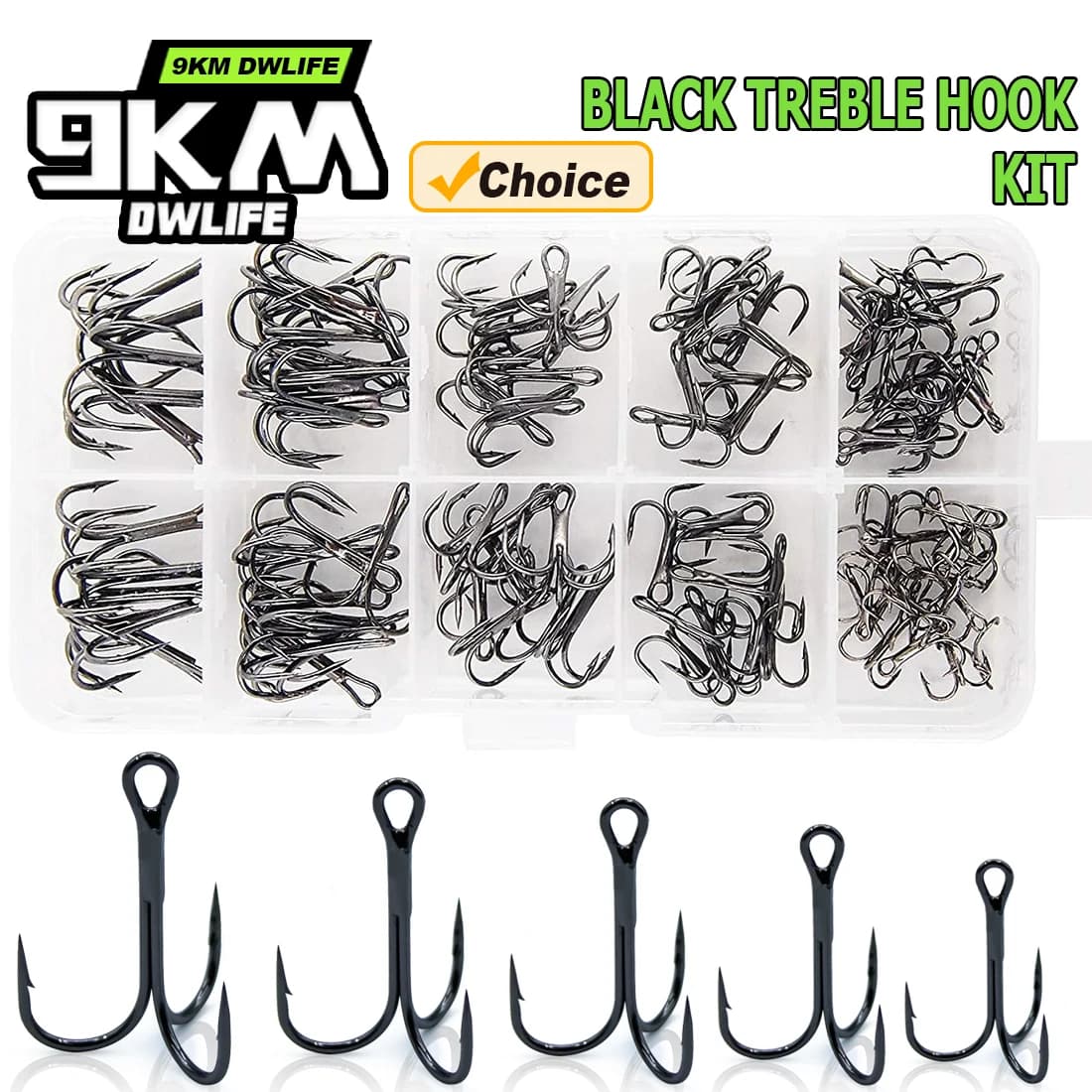 I love kit triple black 9KM 50-150 pieces I love fishing nickel black hard call replace hook for trout bass fish cat fresh water salt water