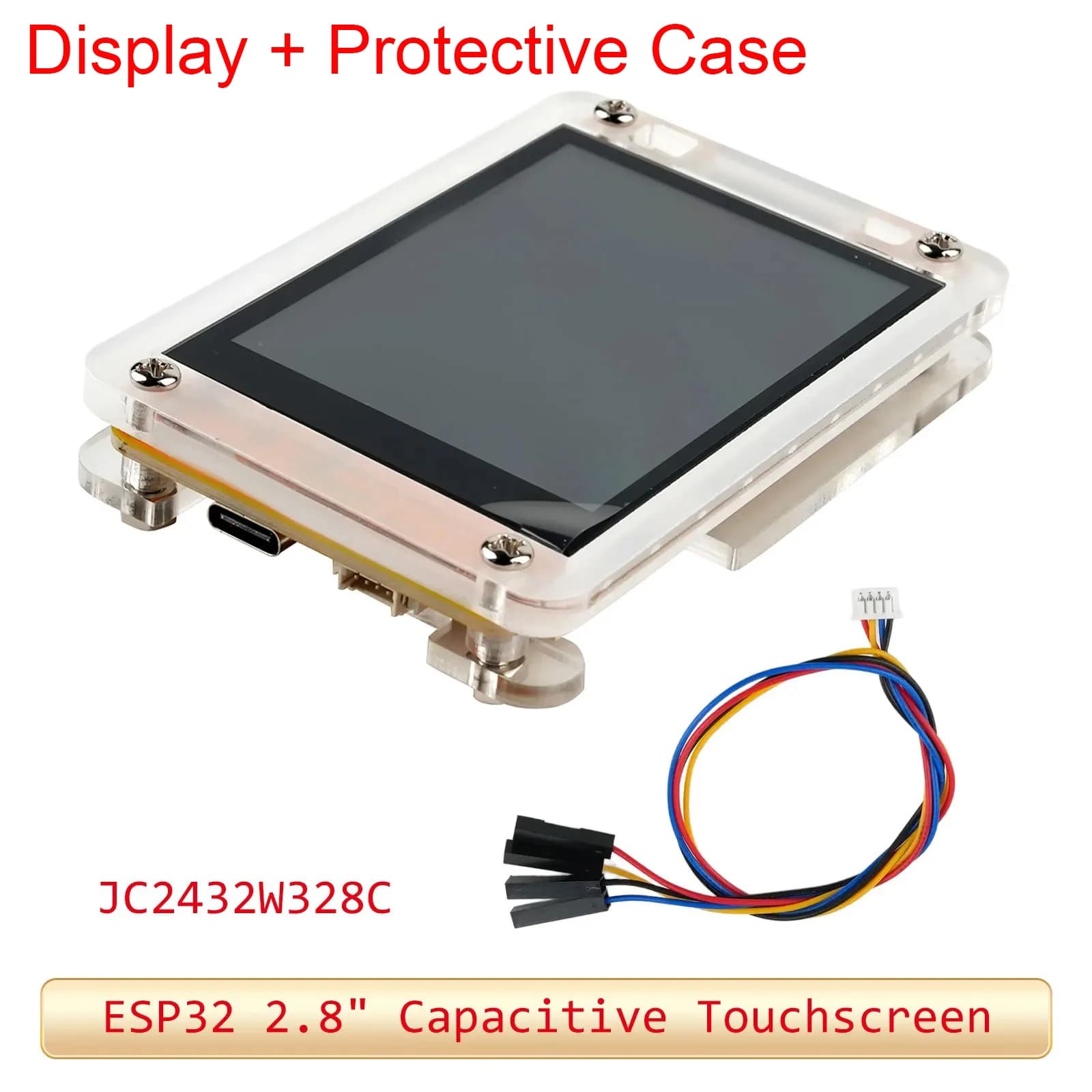 2,8" ESP32 capacitive touchscreen JC2432W328C WIFI module + Bluetooth ST7789 Driver LCD display ISP with protective case for Arduino