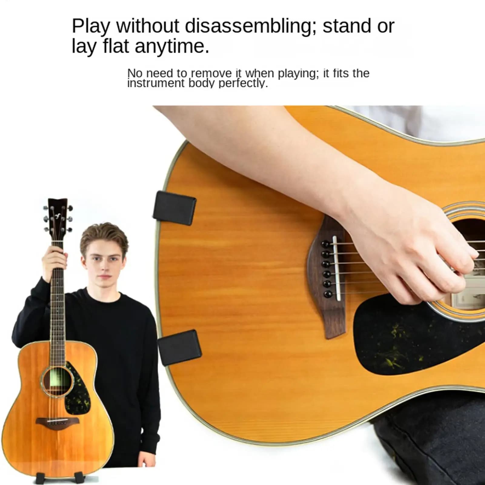 Supporto per Chitarra Acustica, Rack Portatile per Ukulele, Supporto per Basso Elettrico, per Chitarra Acustica, Basso, Banjo, Strumenti Musicali, Viaggio, Studio