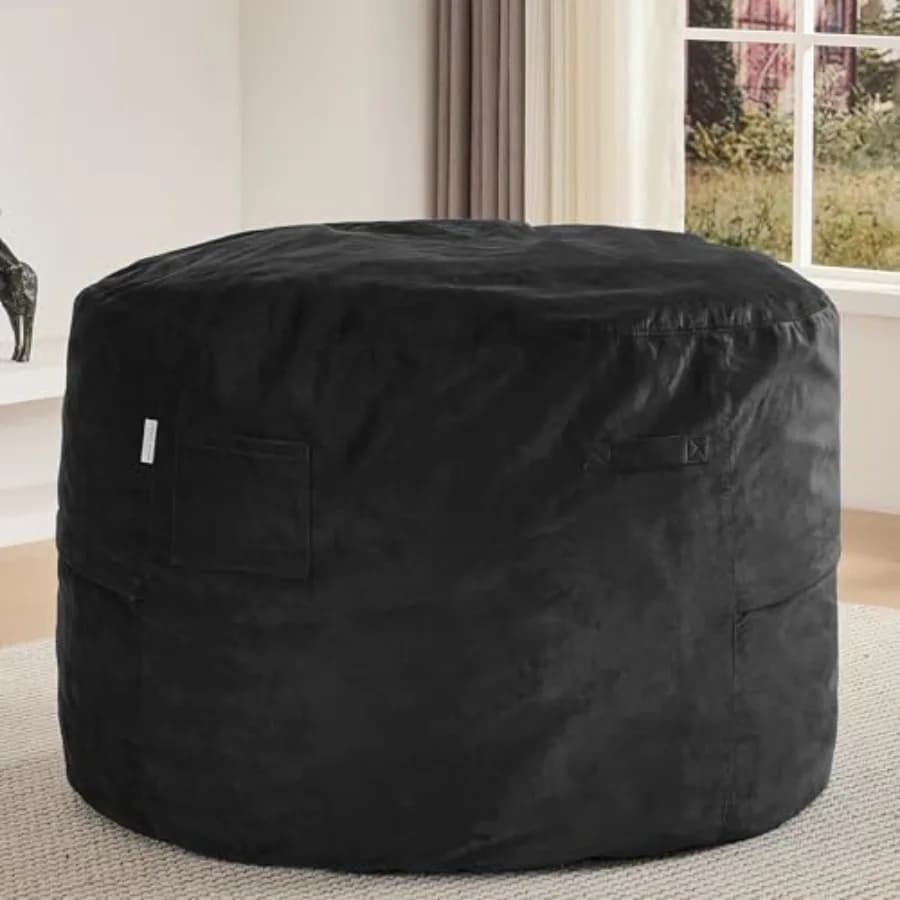 Sacco 3ft armchair in Memory Foam with Removable Velvet Cover, Ultra Soft Fabric, High Resilience Foam Padding, Portable Pig Sofa