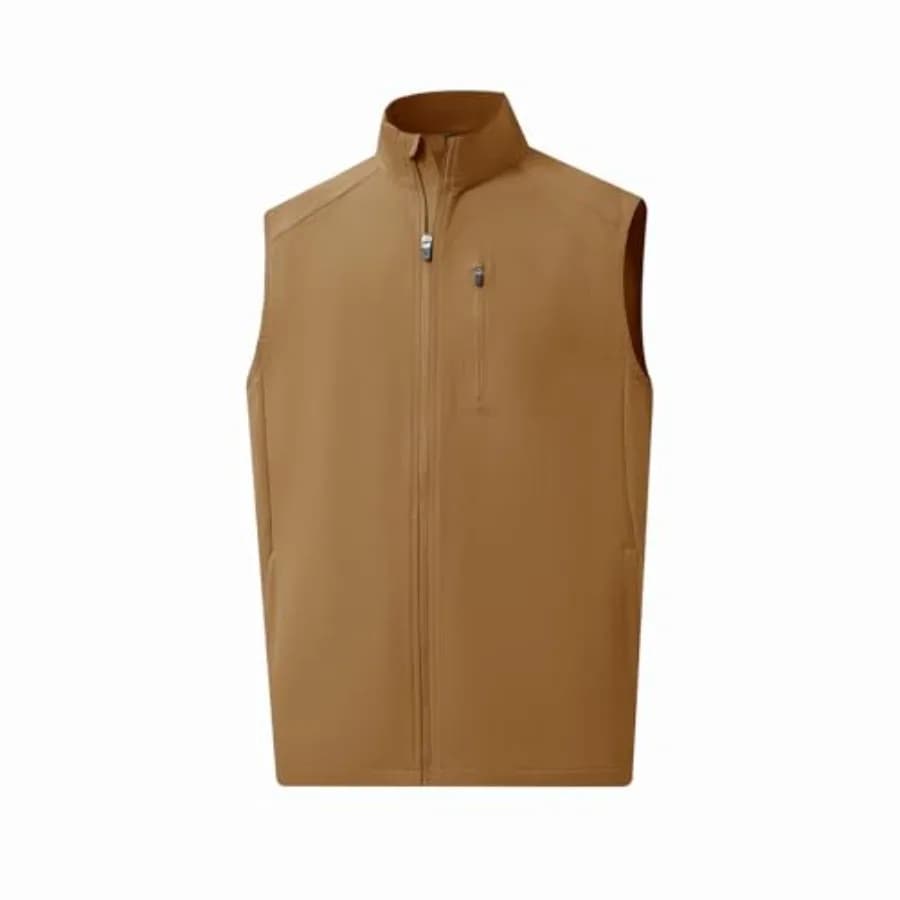Gilet da Uomo Antivento Leggeri in Softshell con Tasche Zip, Giacca Sportiva Senza Maniche, Gilet da Golf per Uomo