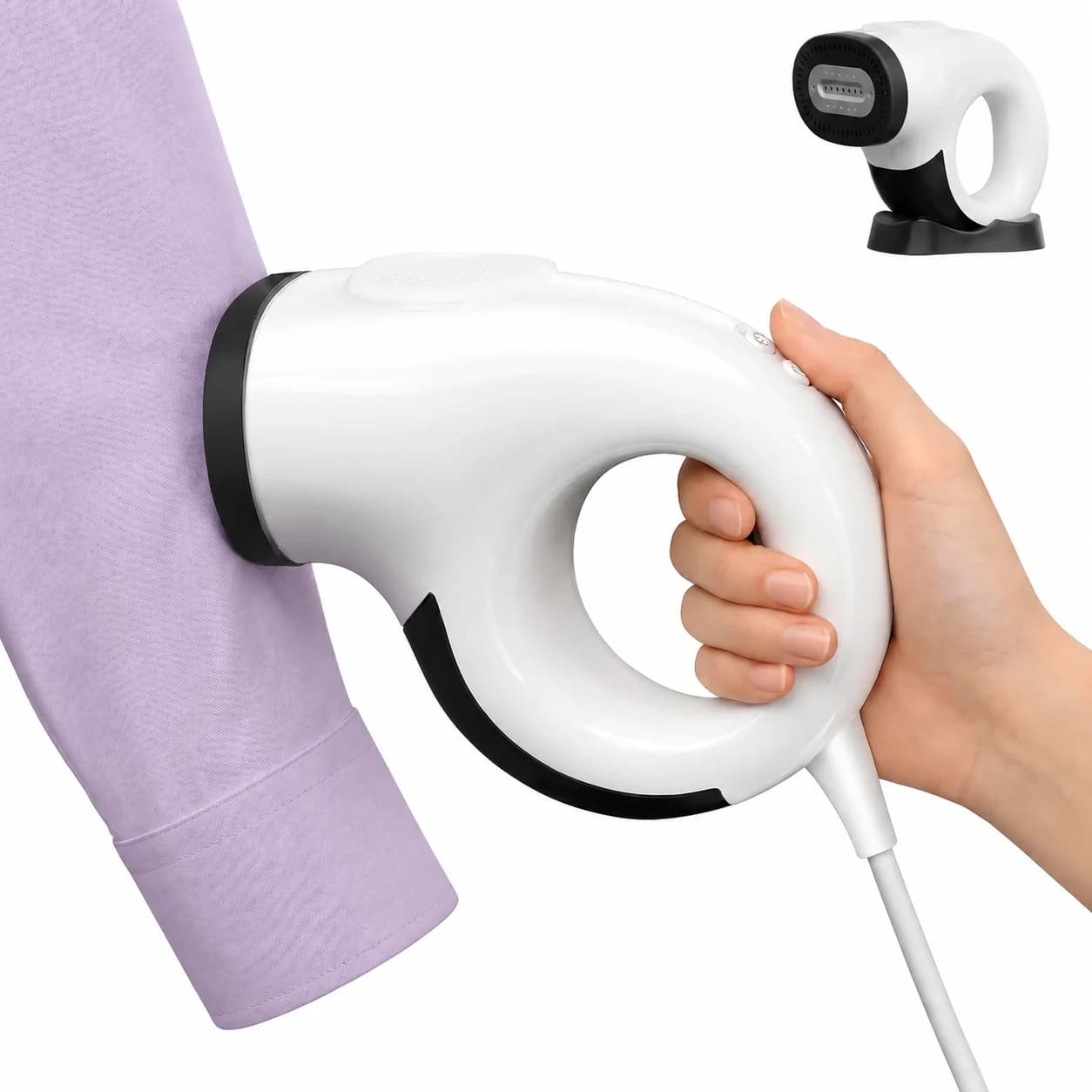 Steamer for Clothes Portable Travel Handheld Size 2800Pa Suction 2 in 1 Steaming & Ironing 25s Fast Heat-Up Large Detachable Water Tank Leak-Proof with Base & Bag Professional Wrinkle Remover