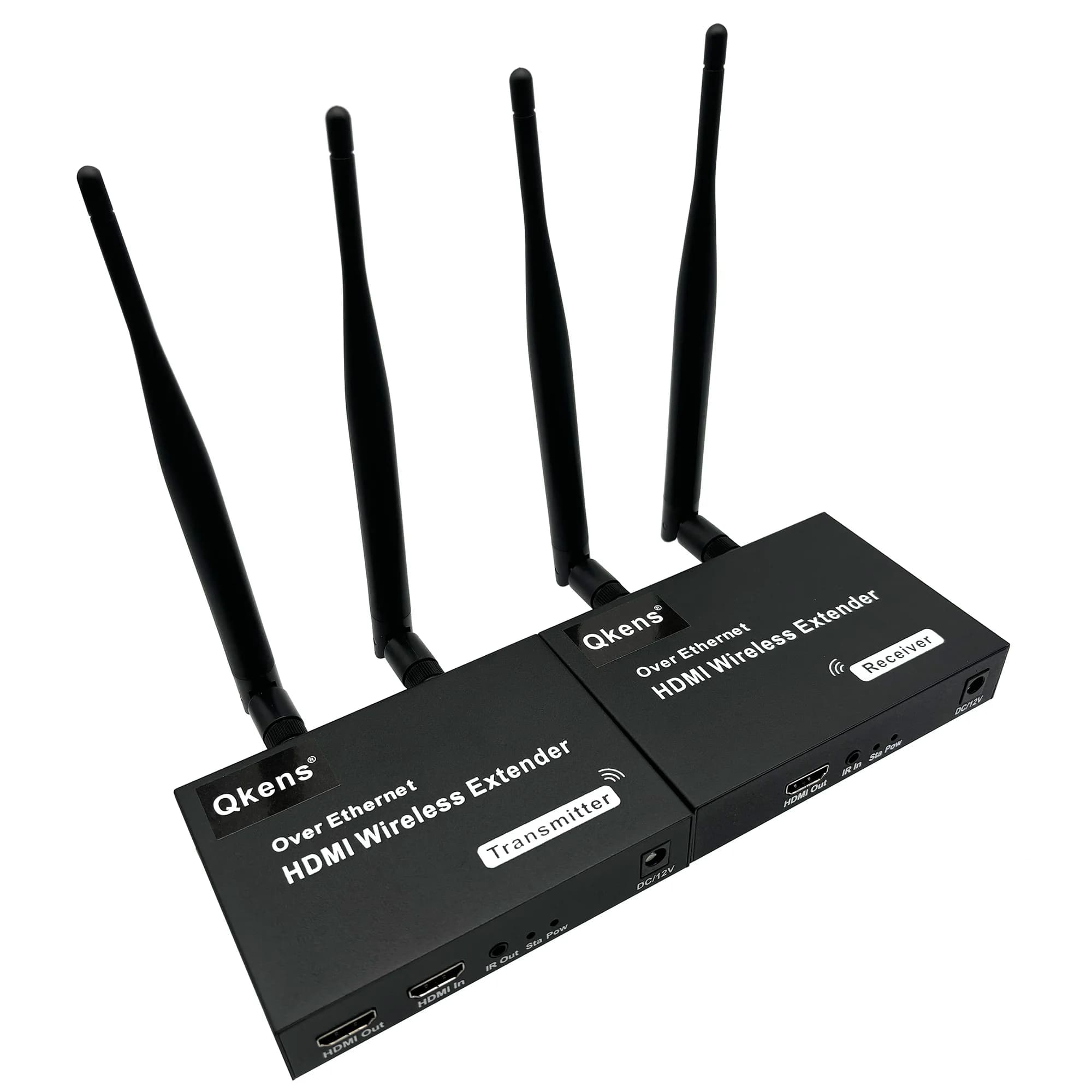 Kit Extender Wireless 200M 5.8Ghz, Trasmettitore e Ricevitore Audio Video, Extender HDMI da 1 a 4 per Fotocamera, Laptop, PC a TV, Proiettore