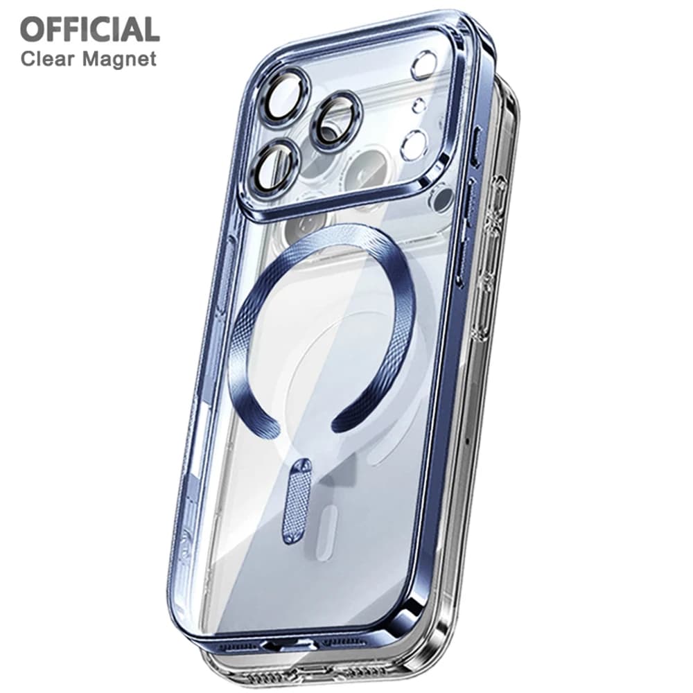 Custodia Ufficiale Originale Galvanizzazione Magneti Cover Per Iphone 17 Air 11 12 13 14 15 Plus 16 Pro Max Apple Magsafe Trasparente Magnetico Senza Fili Fotocamera Protezione Completa Anello Vetro E Metallo