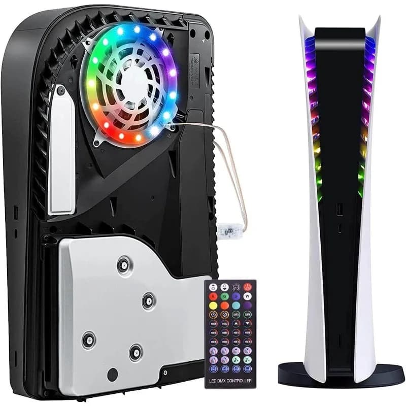 Striscia LED RGB per PS5 con Funzione di Rilevamento Suono, Accessori per Illuminazione Gaming Arcobaleno Fai-da-Te