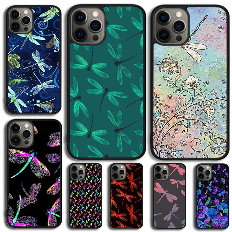 Cover per iPhone con design a libellula per iPhone 17 Air 14 13 12 16 Pro Max 15 Plus Max