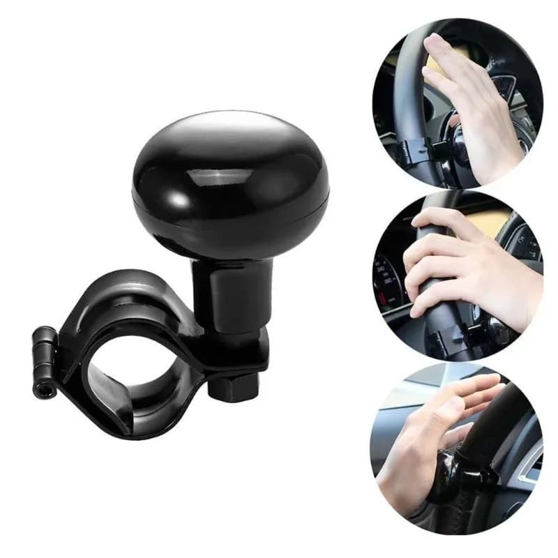 1 Pezzo Nero Universale per Camion e Auto, Pomello Girevole Antiscivolo per Volante, Impugnatura Ausiliaria Protettiva a Sfera