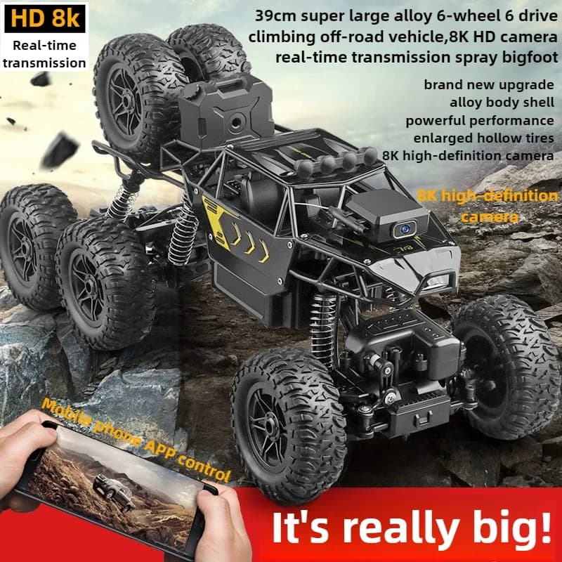 Macchinina giocattolo Kawaii regalo-aggiornamento in lega 6WD arrampicata fuoristrada Rc, modello di auto telecomandato, fotocamera HD 8K con spruzzo scoreggia, giocattoli per ragazzi