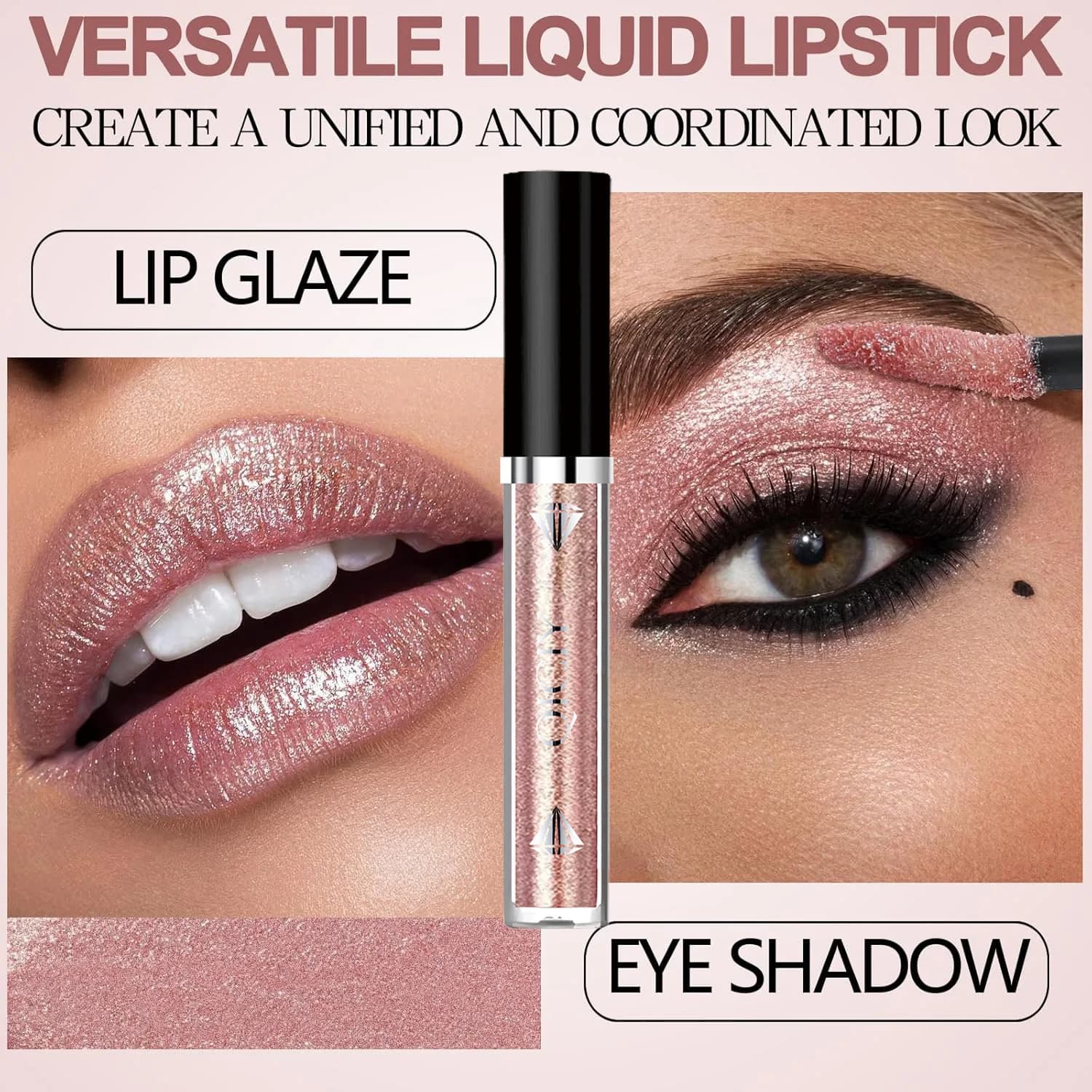 Lucidalabbra Shimmer 6 Colori Multiuso, Ombretto Liquido Camaleonte, Glitter Metallizzato per Trucco Labbra