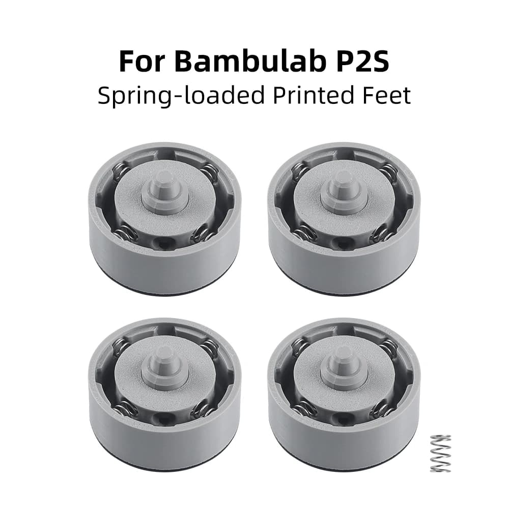 Per Bambulab P2S Piedini stampati a molla 360 ° -Design del cuscino a molla per un shock migliorato per le parti della stampante 3D
