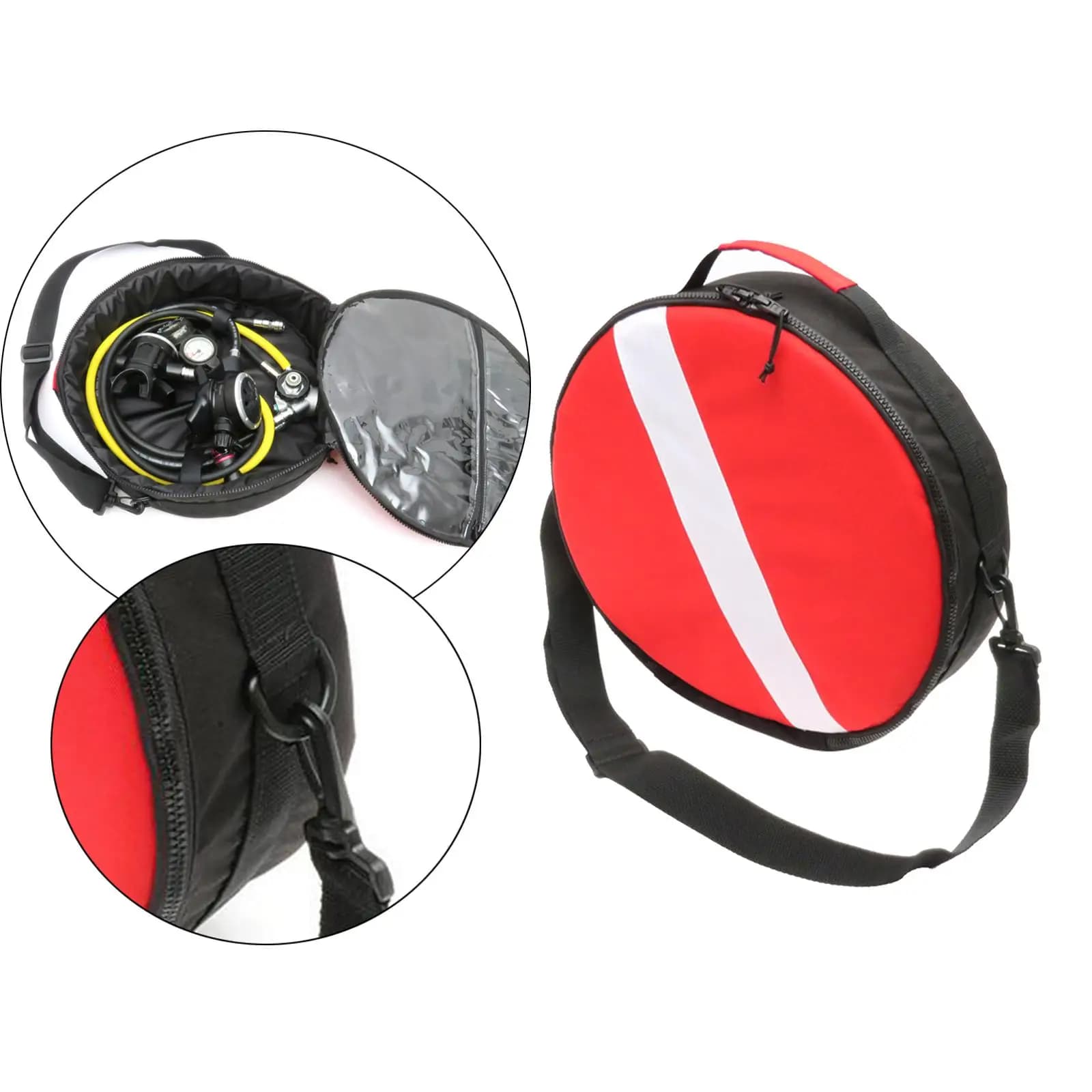 Protective bag for underwater regulator Pro Round with snorkeling shoulder strap