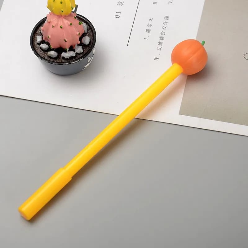 1 pz casuale carino e divertente testa di zucca di Halloween penna apprendimento e forniture per ufficio scrittura liscia inchiostro continuo 0,5 mm esami giornalieri