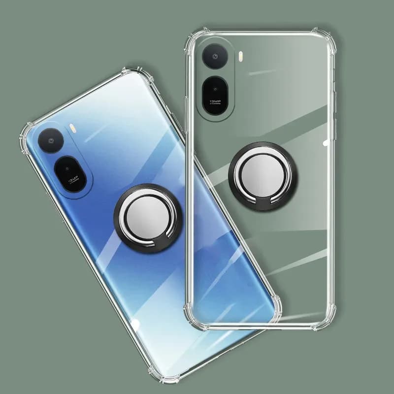 Skinlee per Redmi A7 Pro - Custodia con Anello di Supporto, Trasparente, Antiurto con Airbag, Cover Morbida per Redmi Note 15 Pro Plus