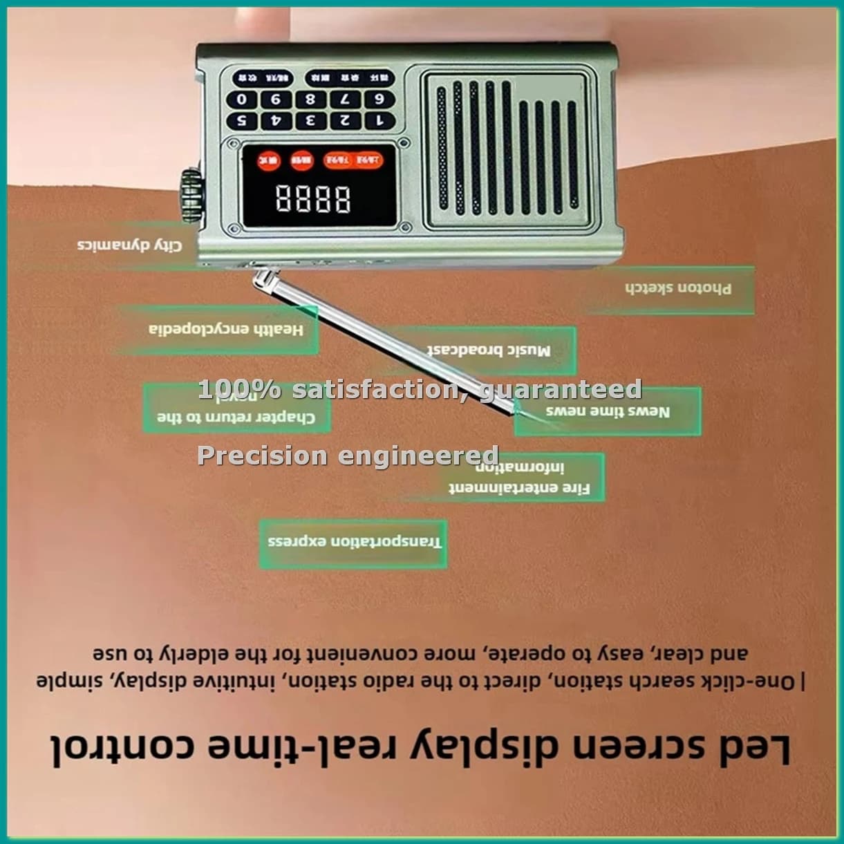 Radio Portatile di Emergenza Ricaricabile, Altoparlante Bluetooth AM/FM, Mini Radio Vintage con Lettore Mp3, Blu-TCES