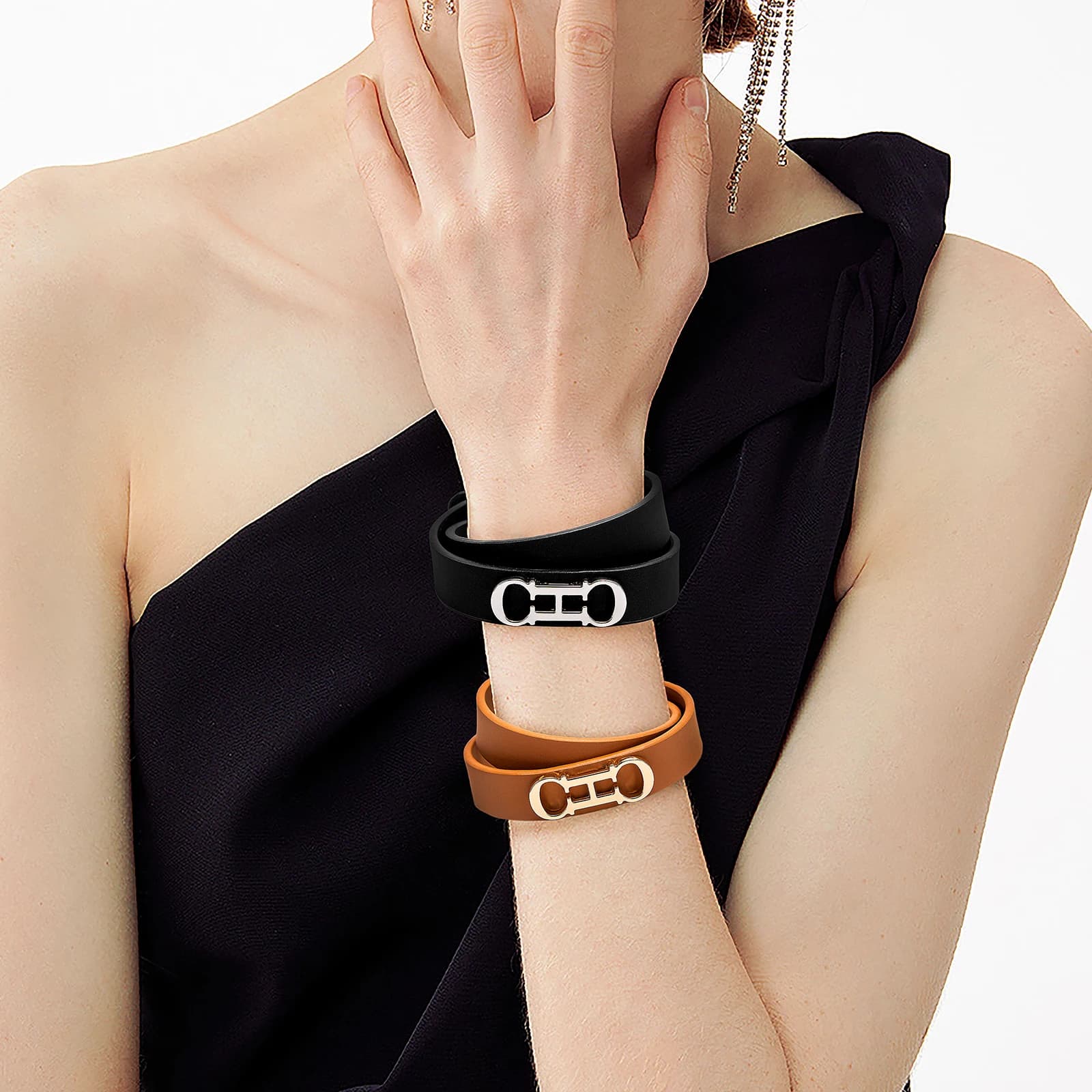 Fashionable Women's Bracelet Simple Women's Bracelet With Metal Design With Solid Color Letter