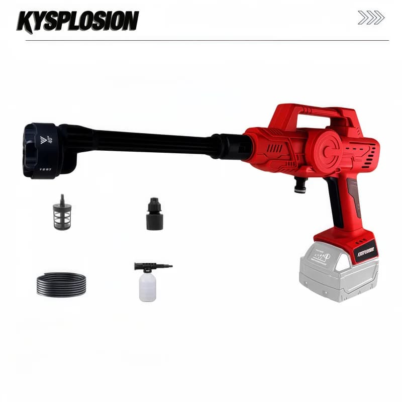 High-pressure wireless portable vacuum cleaner with 6-in-1 nozzle and foam cannon for Milwaukee M18 battery, car washer