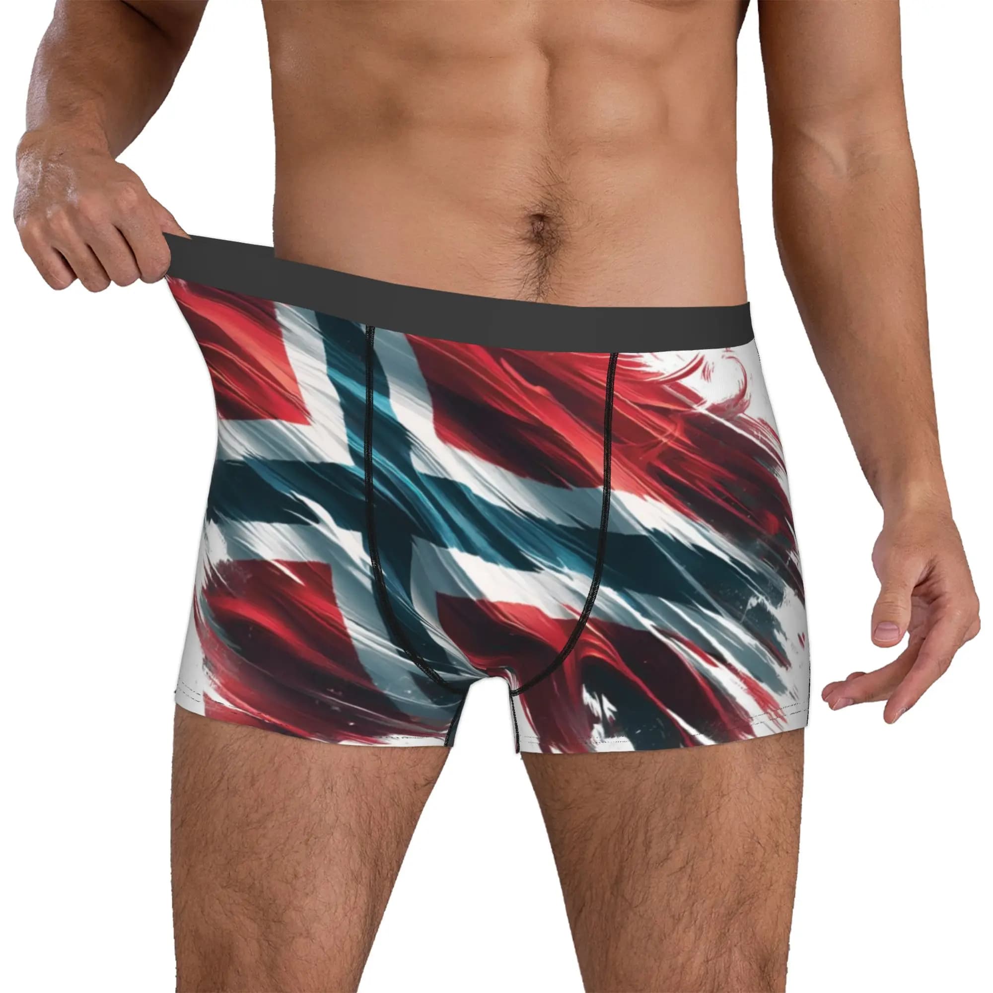 Norway Flag Boxers Shorts Men's Retro Print Briefs Underwear Fashion Underpants