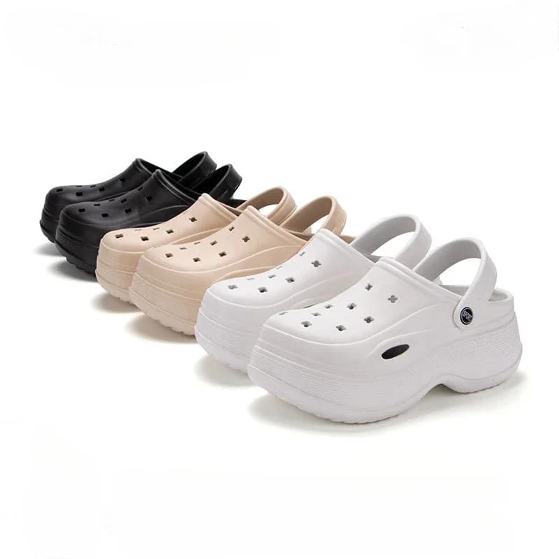 Sandali con plateau robusti scavati per donna 2024 Estate Eva Fondo spesso Zoccoli Pantofole Donna Scarpe da giardino antiscivolo per esterni
