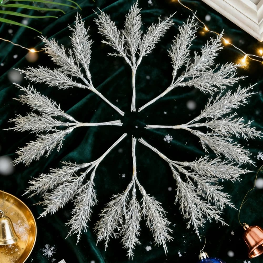15 pezzi di piante artificiali dorate argentate ghirlande di rami finti decorazione della tavola della stanza di casa accessorio per arco nuziale puntelli per fotografia
