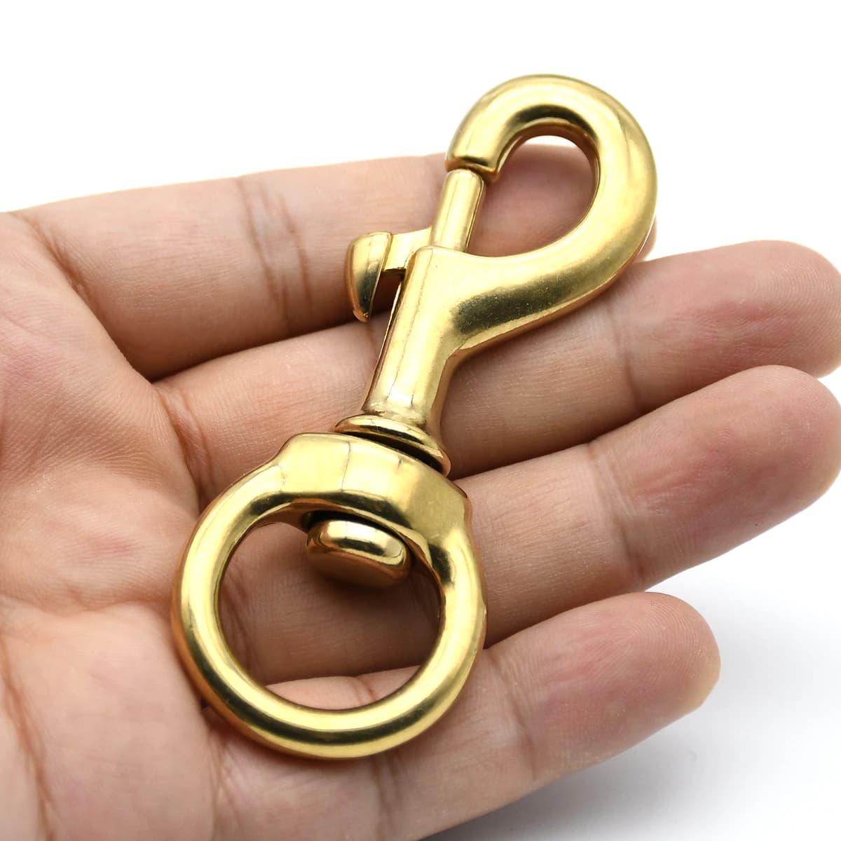1 pezzo in ottone massiccio moschettone moschettone girevole bullone grilletto clip chiusura per borsa artigianale in pelle cinghia guinzaglio per animali domestici parti accessori