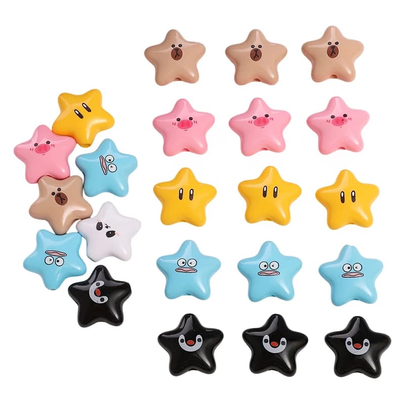 2 pezzi di perline carine a forma di stella, distanziatori per perline sfuse per la creazione di gioielli fai da te, orecchini, bracciali, collane e accessori