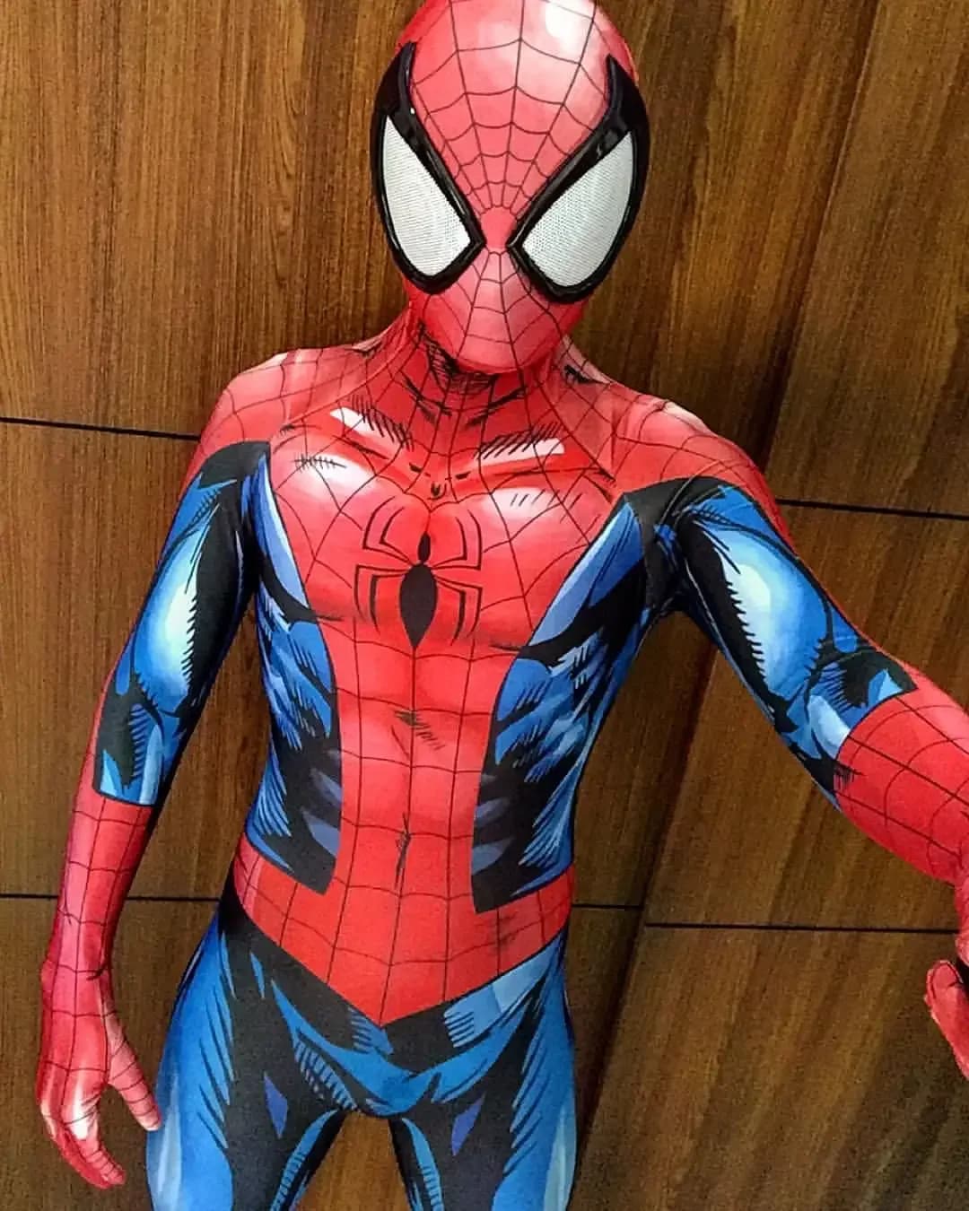 Big Lenses Ultimate Bagley Spider Cosplay Superhero 3D Printed Spandex Costume Spidey Bodysuit disfraces de Halloween Adult Male