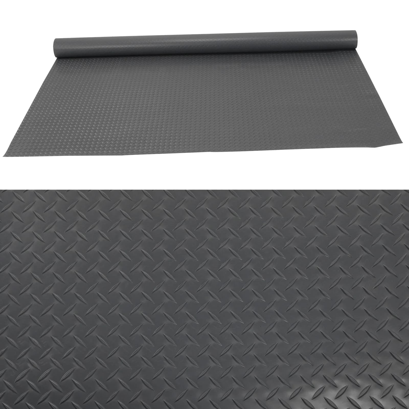 Tappetino Protettivo per Pavimento 7.9x21/32.8 FT, 2.5mm, in PVC con Superficie Diamantata per Garage, Parcheggio Auto, Camion, Rimorchi, SUV, Furgoni, Golf Cart, Moto