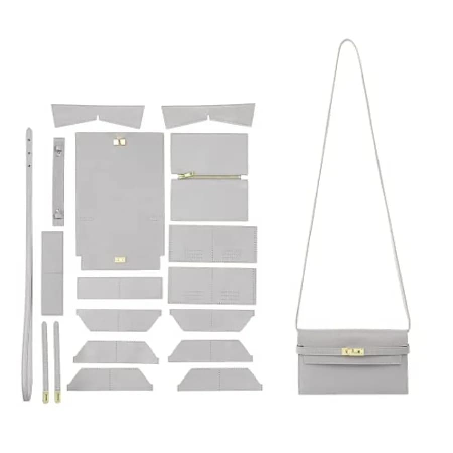 Kit Fai-da-Te per Portafoglio Lungo da Donna, Set per Realizzare Borse in Pelle, Kit di Cucito a Mano per Borse Femminili