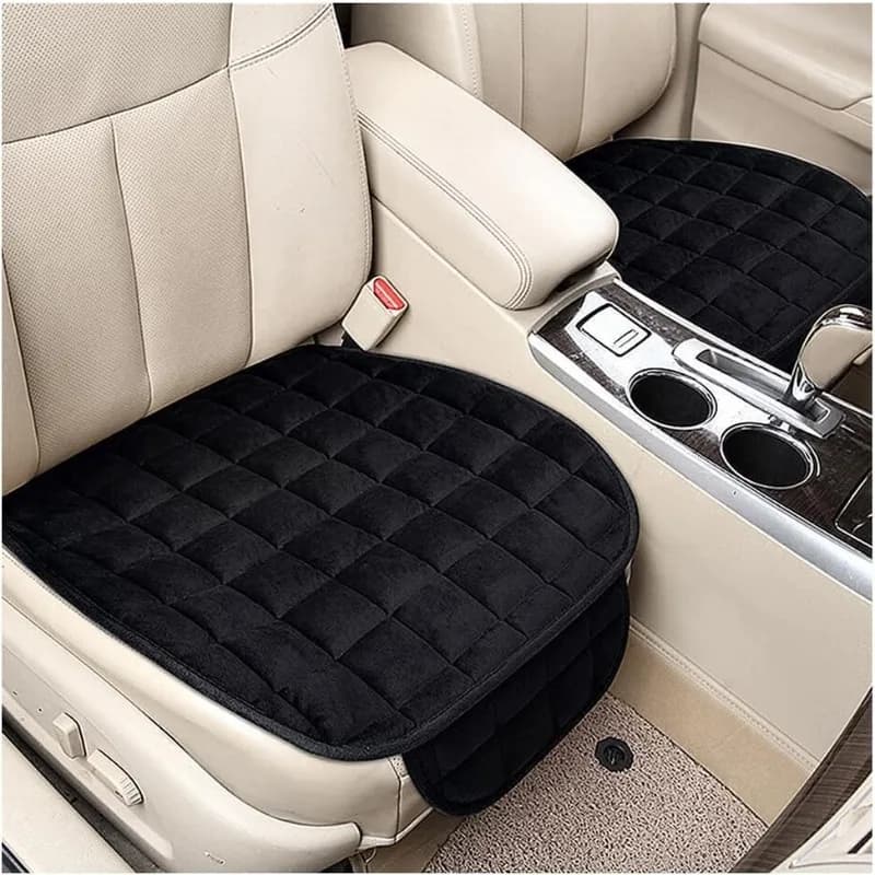 Black car seat cushion, seat cushion with non-slip rubber bottom and case holder, universal for SUV office chair for truck, van