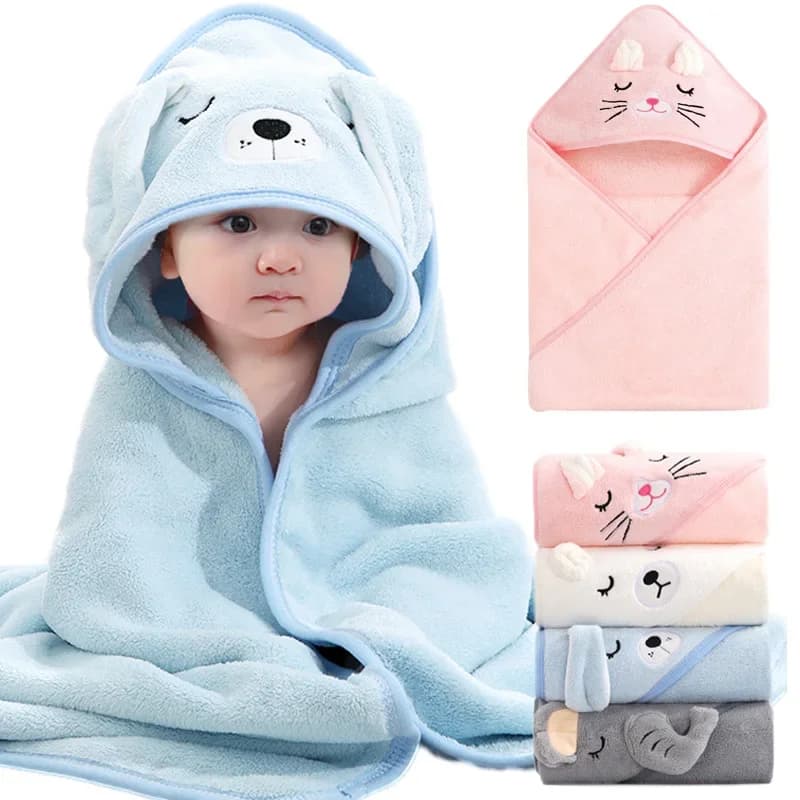 Asciugamani da Bagno per Neonati con Cappuccio a Forma di Animali Cartoon 2026, Morbidi e Caldi, Coperta Avvolgente per Bambini e Bambine