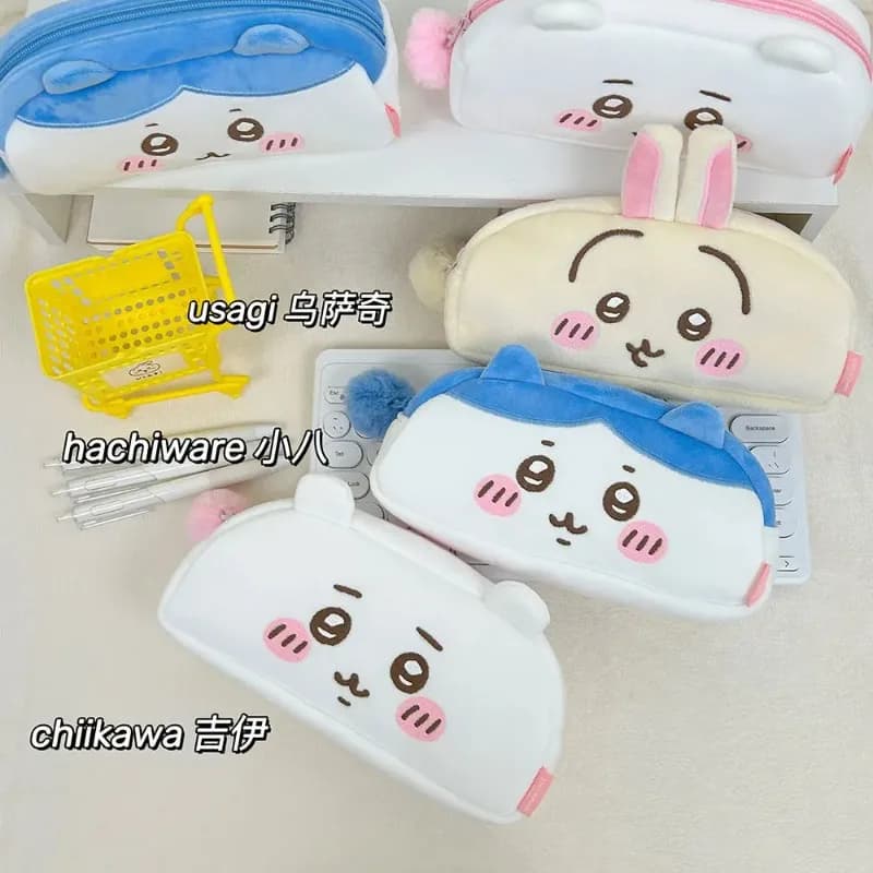 Chiikawa Usaqi Large Capacity Anime Makeup Storage Bag Cute Kawaii Cartoon Stationery Organizer High-Value Anime Figure Bag