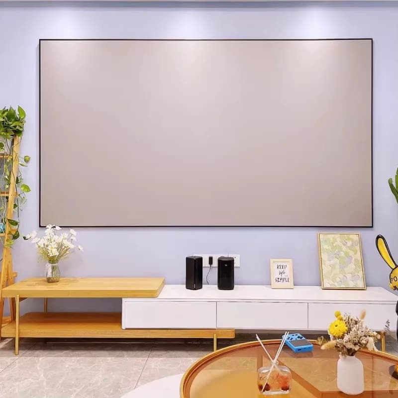 Schermo per proiettore a cornice fissa a lungo raggio in PVC 4K ad alta definizione Schermo per proiezione 16:9 da 100 pollici Ideale per home theater