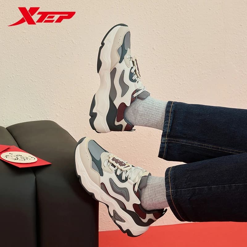 Xtep Star Trails 2.0 Low Top Casual Shoes for Men 2025 Spring Comfortable Thick Sole Retro Leisure Sports Shoes 975119320030