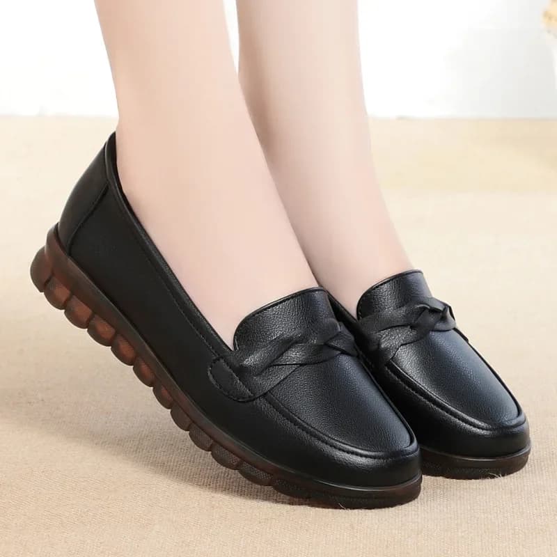 Scarpe da donna Mocassini bassi con punta tonda Mocassino impermeabile Tinta unita Scarpe basse casual versatili per donna 2025